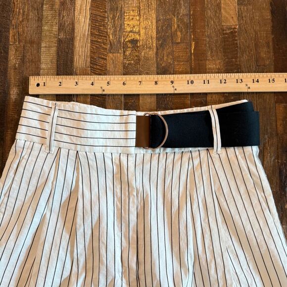 TIBI Cecil Striped Culottes With D-ring Belt - like new - high waist wide leg - Picture 4 of 11